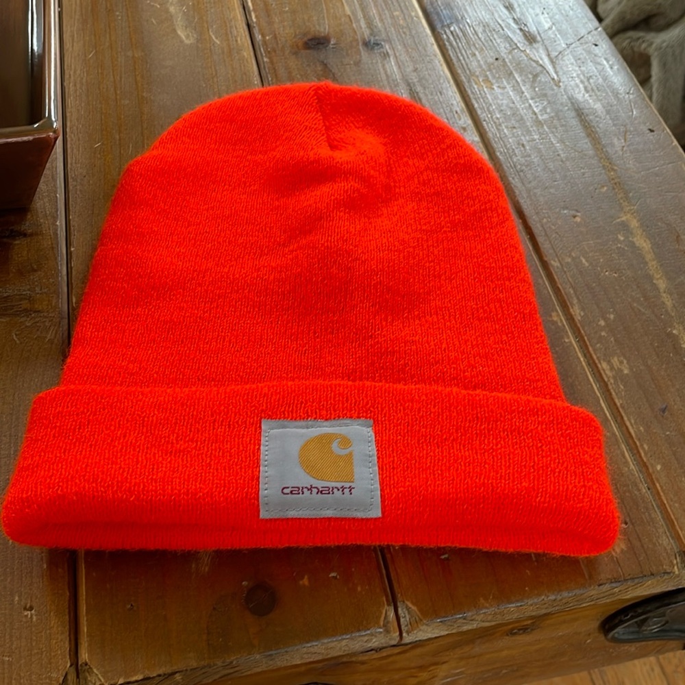 Carhartt Bright Orange Neon Knitted Cuffed Beanie
